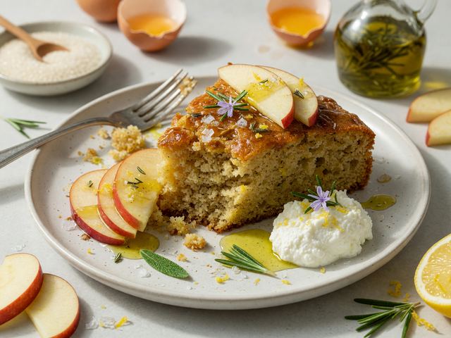 Italian Honey-Rosemary Apple Olive Oil Cake