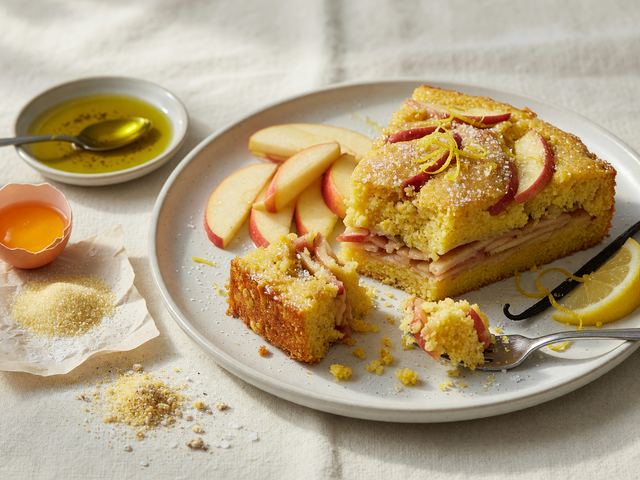 Italian Honeycrisp Apple Olive-Oil Polenta Cake