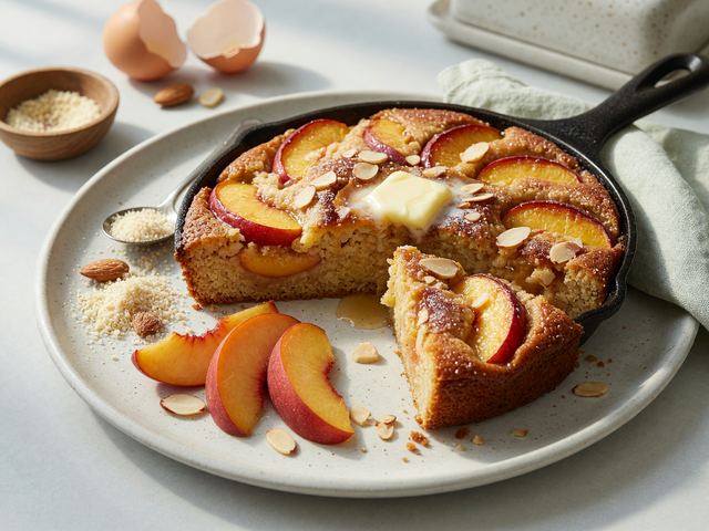 Italian Nectarine & Almond Skillet Cake