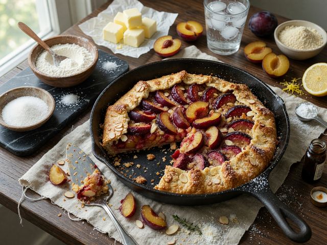 Italian Plum & Almond Skillet Galette