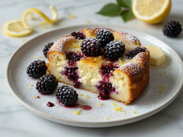 Italian Ricotta Blackberry Lemon Bake