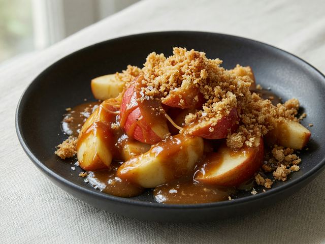 Japanese Miso-Caramel Apple Sundae Sauce with Crisp Topping