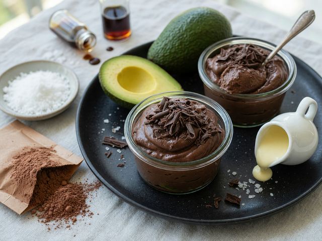 Keto Chocolate Avocado Mousse Cups