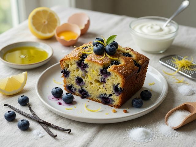 Lemon Blueberry Olive Oil Loaf Cake