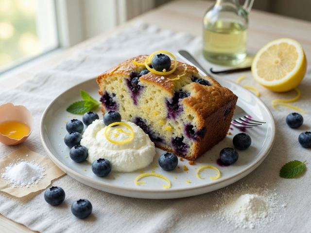 Lemon Blueberry Ricotta Loaf Cake