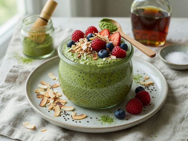 Meal-Prep Matcha Overnight Chia Pudding