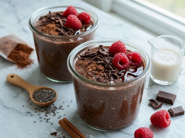 Meal-Prep Overnight Chia Chocolate Pots