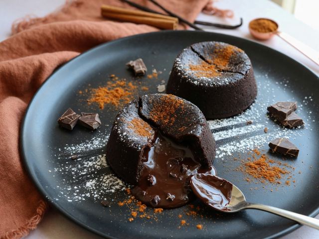 Mexican Chocolate Lava Cakes with Cayenne