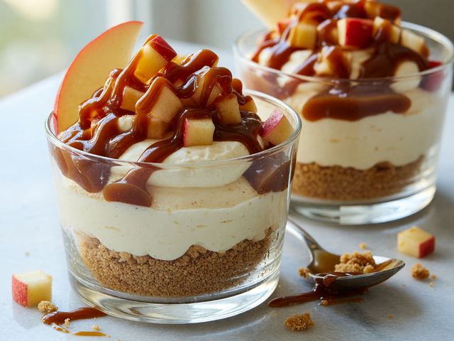 No-Bake Caramel Apple Cheesecake Cups