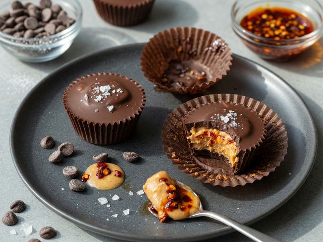 No-Bake Chili-Crisp Chocolate Peanut Butter Cups