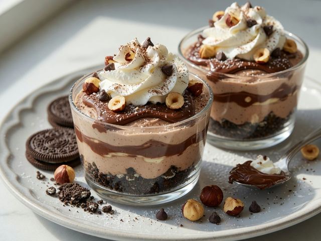 No-Bake Chocolate Hazelnut Cheesecake Cups