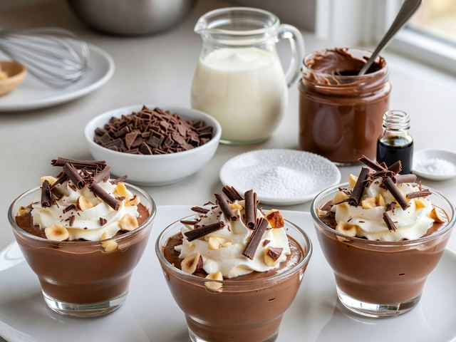No-Bake Chocolate Hazelnut Mousse Cups