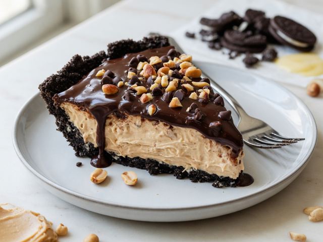 No-Bake Chocolate Peanut Butter Pie