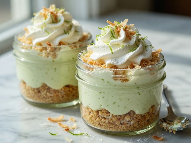 no-bake coconut key lime pie jars