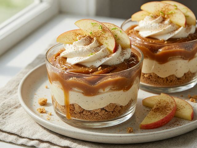No-Bake Dulce de Leche Apple Cheesecake Cups