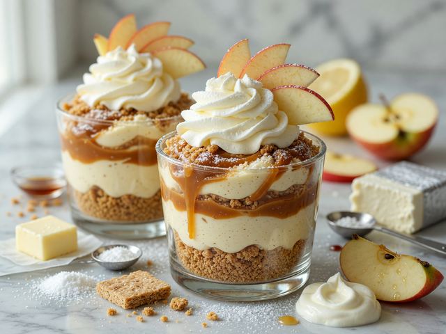No-Bake Dulce de Leche Honeycrisp Cheesecake Cups