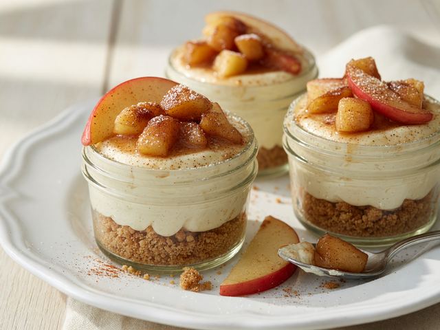 No-Bake Early Apple Pie Cheesecake Cups