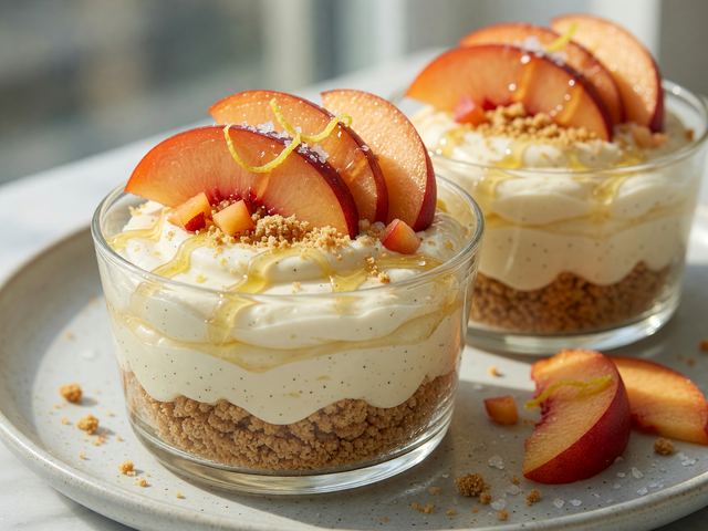 No-Bake Honey-Nectarine Cheesecake Cups