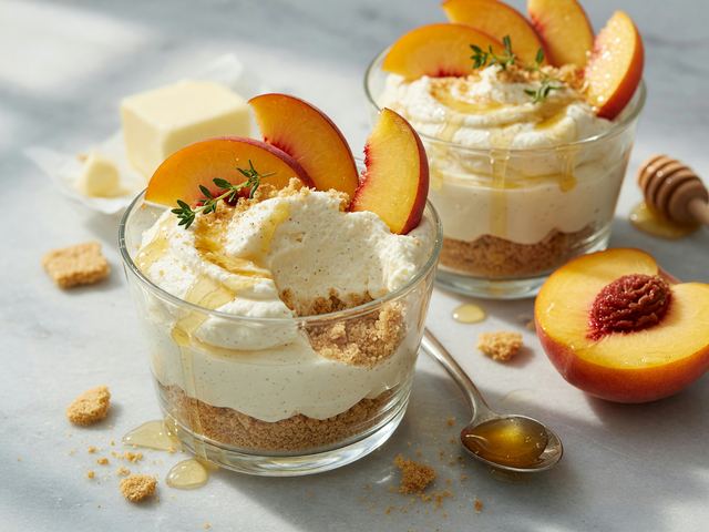 No-Bake Honey-Peach Ricotta Mousse Cups