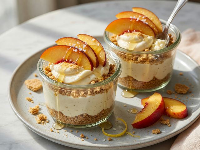 No-Bake Honeyed Nectarine Cheesecake Cups