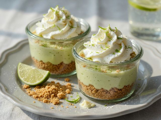 no-bake key lime pie cups with graham crunch