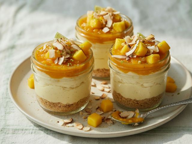 No-Bake Mango Cheesecake Jars