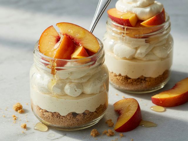 No-Bake Nectarine Cheesecake Jars