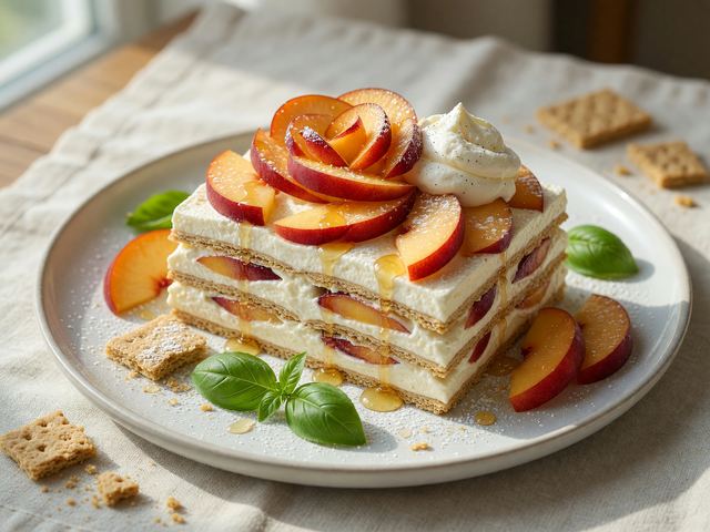 No-Bake Nectarine Mascarpone Icebox Cake
