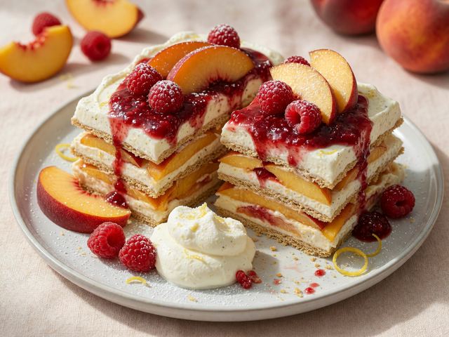 No-Bake Nectarine Melba Icebox Cake