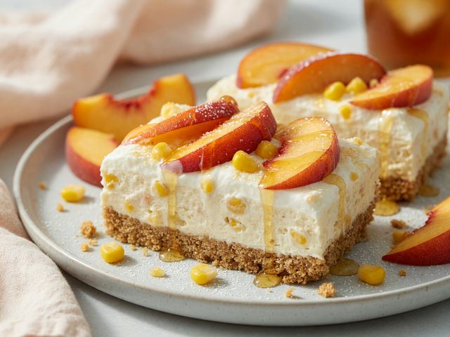 No-Bake Sweet Corn & Peach Icebox Bars