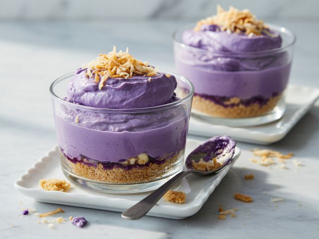 No-Bake Ube Cheesecake Cups