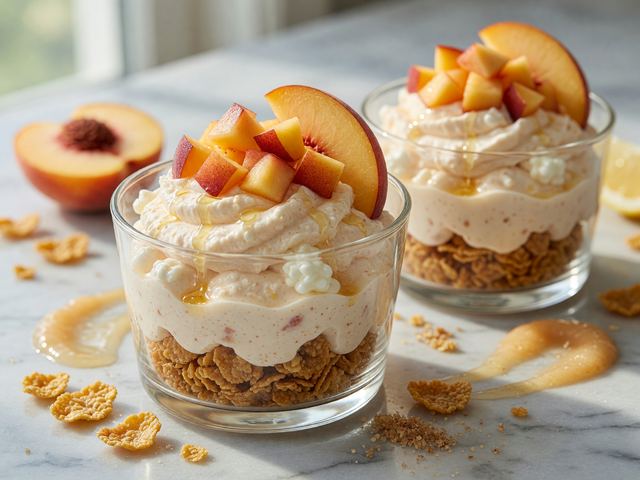 No-Bake Whipped Cottage-Cheese Peach Mousse Cups