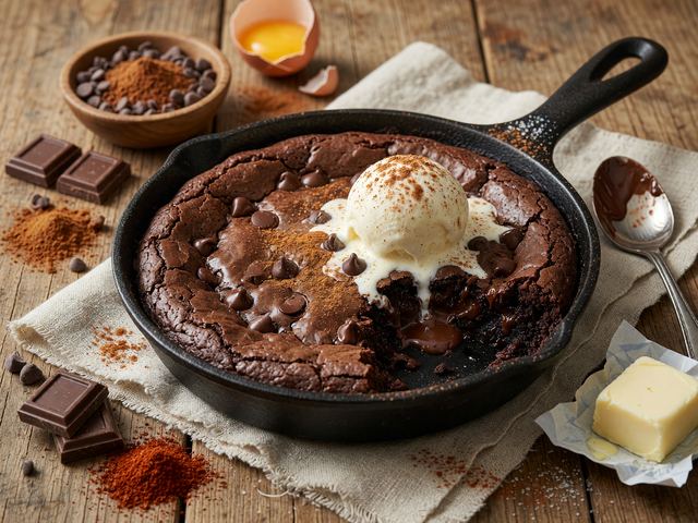One-Pan Mexican Chocolate Skillet Brownie