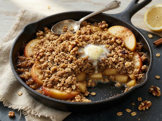 One-Pan Skillet Apple Cinnamon Oat Crisp