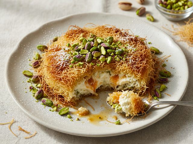 Pistachio Kunafa-Style Cobbler