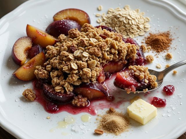 Plum Crisp with Oat Topping