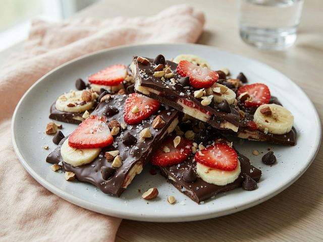 Potluck Frozen Chocolate Strawberry Banana Bark