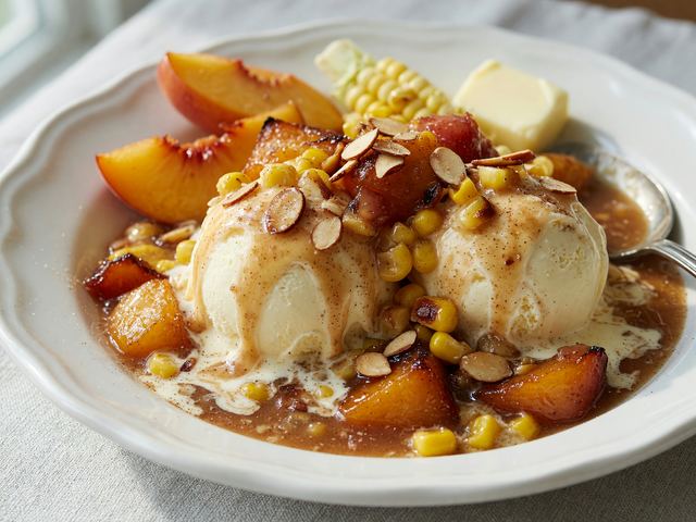 Roasted Peach & Sweet Corn Sundae Sauce