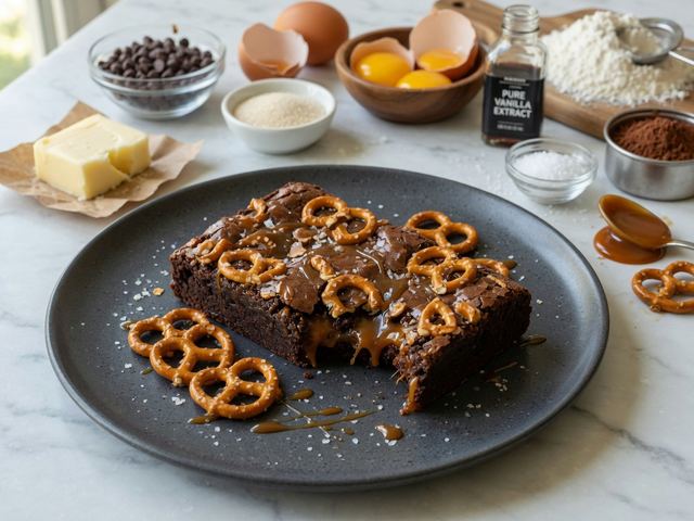 Salted Caramel Pretzel Brownies