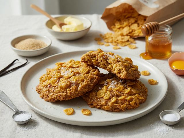 Salted Honey Cornflake Crunch Cookies