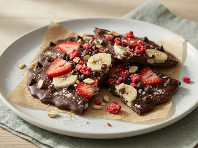 Sheet-Pan Chocolate Strawberry Banana Bark