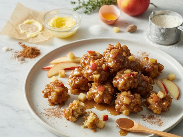 Sheet-Pan Honeycrisp Apple Fritter Bites with Maple Glaze
