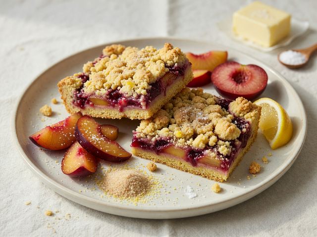 Sheet-Pan Plum Cornmeal Crumble Bars