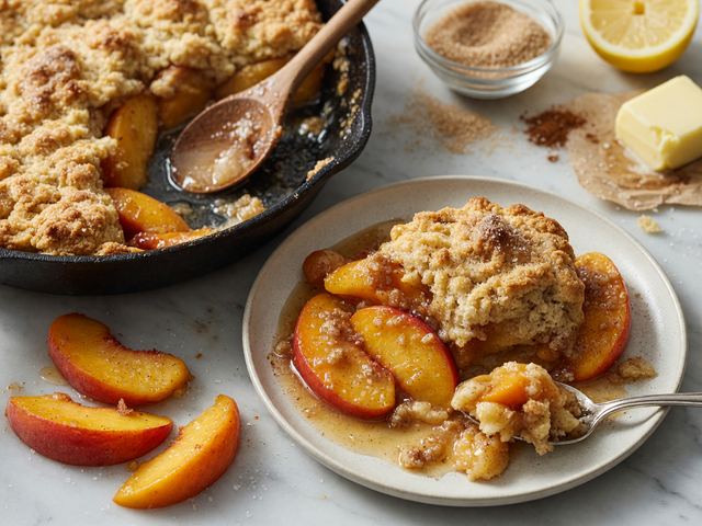 Skillet Brown-Butter Peach Cobbler