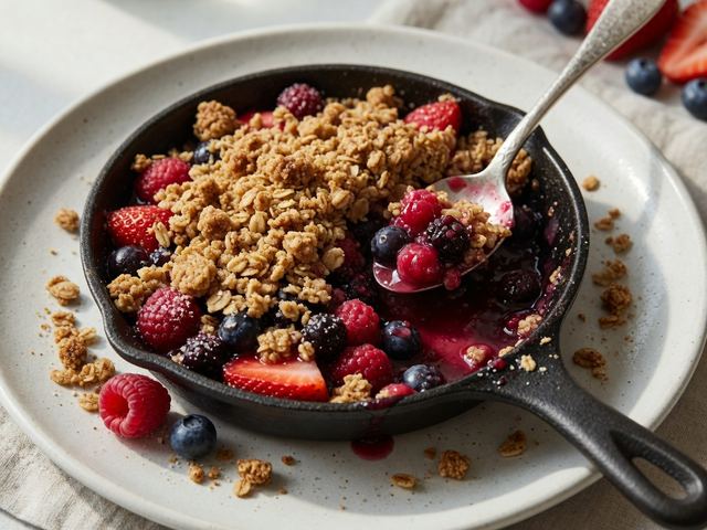 Skillet Mixed-Berry Crisp with Brown-Sugar Oat Topping