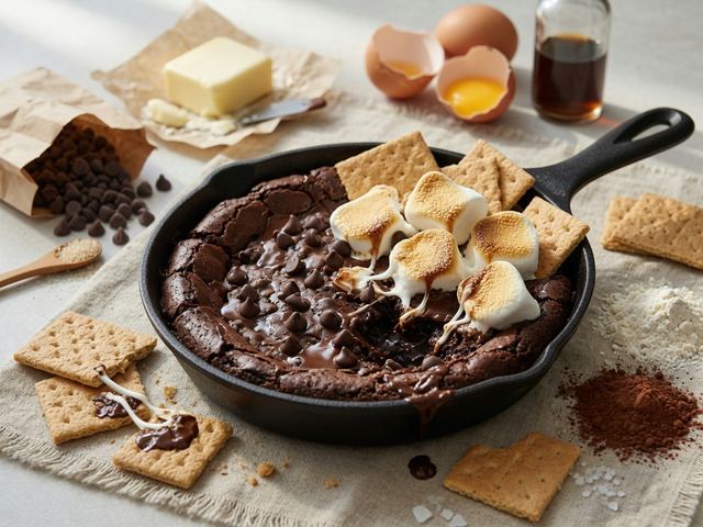 Skillet S'mores Brownie Dip