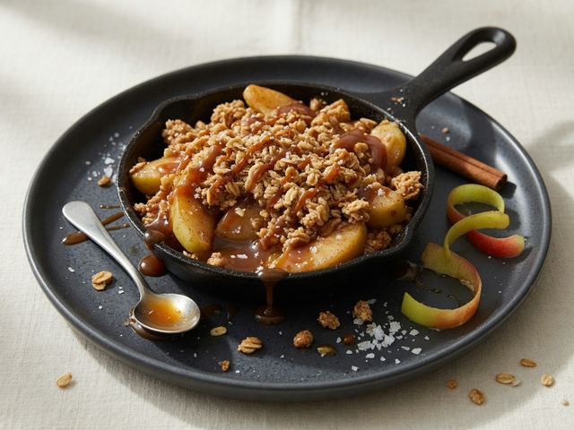 Skillet Salted Caramel Apple Crisp