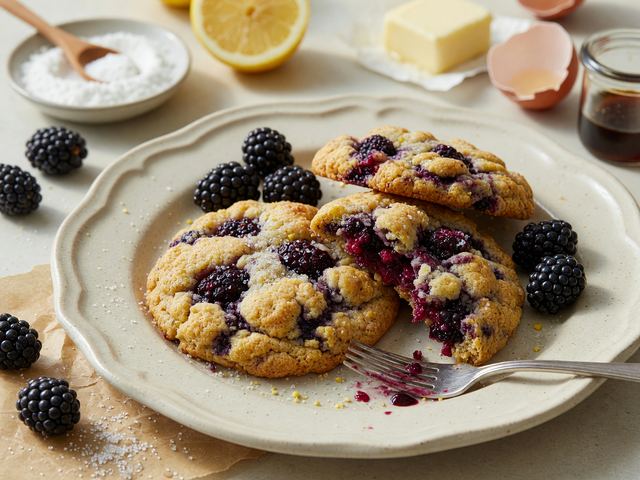 Southern Blackberry Cornmeal Cobbler Cookies
