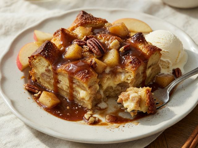 Southern Bourbon Caramel Apple Bread Pudding
