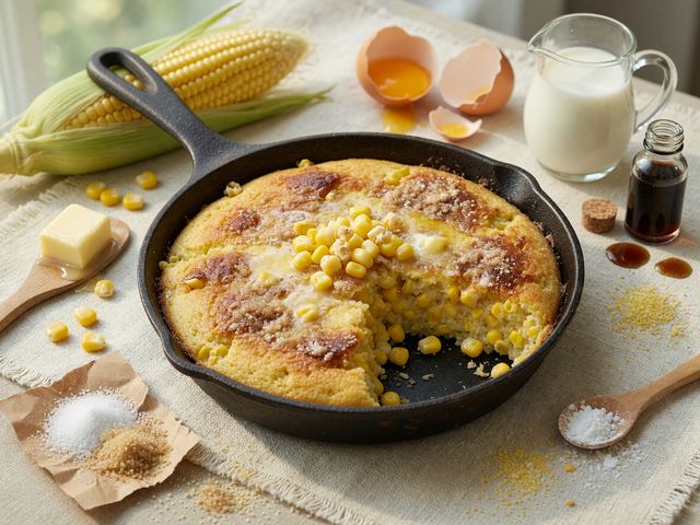 Southern Skillet Sweet Corn Spoon Cake